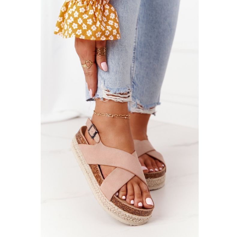 Sandales Sur La Plateforme En Liège Big Star FF274A130 Beige 2 Sandales Sur La Plateforme En Liège Big Star FF274A130 Beige 2