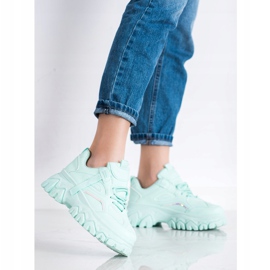 SHELOVET Baskets mode menthe vert 3