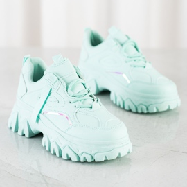 SHELOVET Baskets mode menthe vert 2