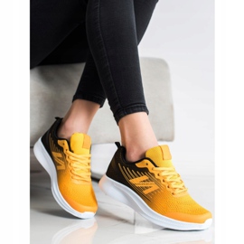 SHELOVET Baskets légères en textile le noir jaune 2