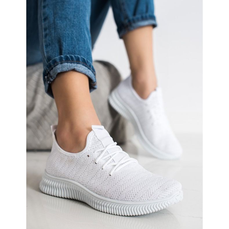SHELOVET Chaussures de sport légères en textile blanc 2