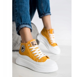 SHELOVET Baskets hautes jaunes 2