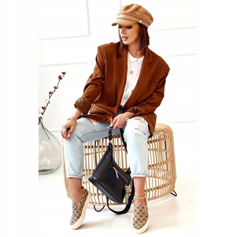 Baskets Logged Femme Slip-On Khaki Challenge beige brun 5