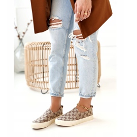 Baskets Logged Femme Slip-On Khaki Challenge beige brun 1