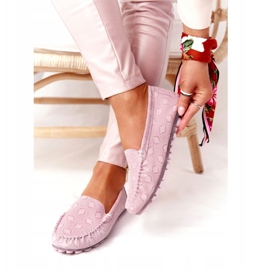 Mocassins Cuir Écologique Rio Flore Rose 1