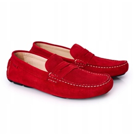 Mocassins décontractés en daim GOE HH1N4066 Rouge 5