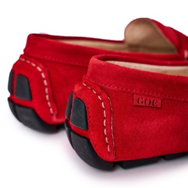 Mocassins décontractés en daim GOE HH1N4066 Rouge 3