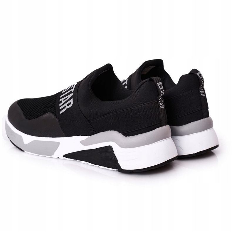 Chaussures de sport pour hommes Slip-On Memory Foam Big Star HH174148 Noir blanche le noir 1