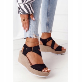 Sandales Compensées En Cuir Big Star FF276016 Noir 1