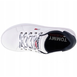 Tommy Hilfiger Iconic Leather Flatform chaussures en EN0EN01113-YBR blanche bleu marin 2