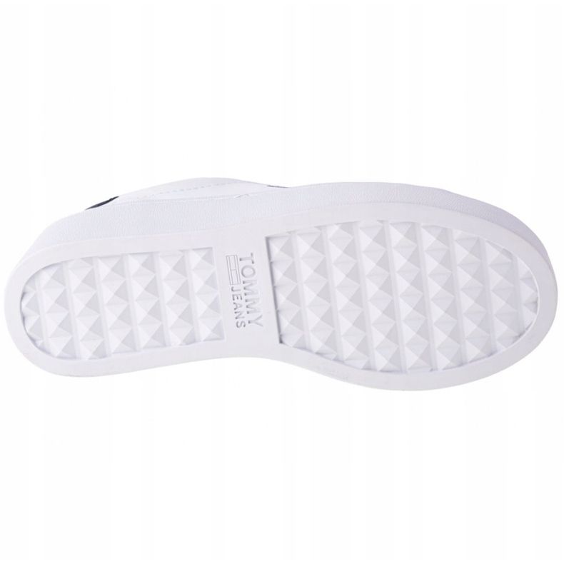 Tommy Hilfiger Iconic Leather Flatform chaussures en EN0EN01113-YBR blanc bleu marine 3