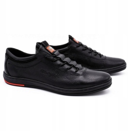 Polbut Chaussures décontractées pour hommes en cuir noir K23 1