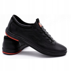 Polbut Chaussures décontractées pour hommes en cuir noir K23 2