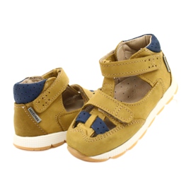 Sandales pour garçons en cuir pour Velcro Mazurek 1187 C. Jółty jaune 2