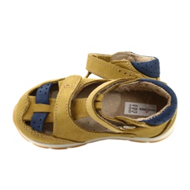 Sandales pour garçons en cuir pour Velcro Mazurek 1187 C. Jółty jaune 4