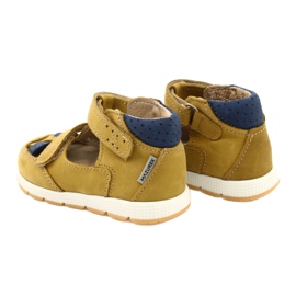 Sandales pour garçons en cuir pour Velcro Mazurek 1187 C. Jółty jaune 3