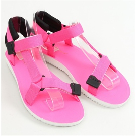 Sandales de sport roses à velcro N-67 Fluorescent Fushie 1