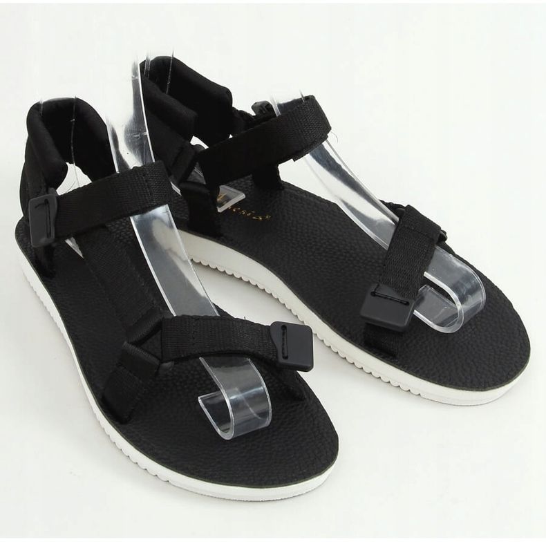 Sandales de sport noires N-67 Velcro noires 1