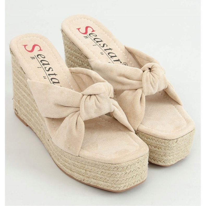 Beige XY14P Espadrilles compensées beiges 1