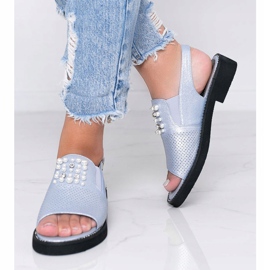 Sandales bleues avec perles Like A Woman 1