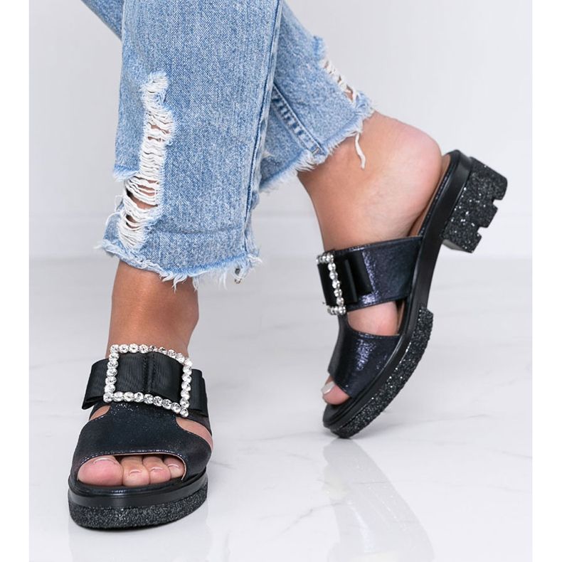 Tongs bleu brillant avec boucle Lizzy 1