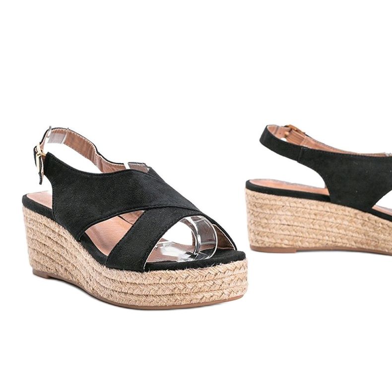Espadrilles noires sur le coin de Marina le noir 1