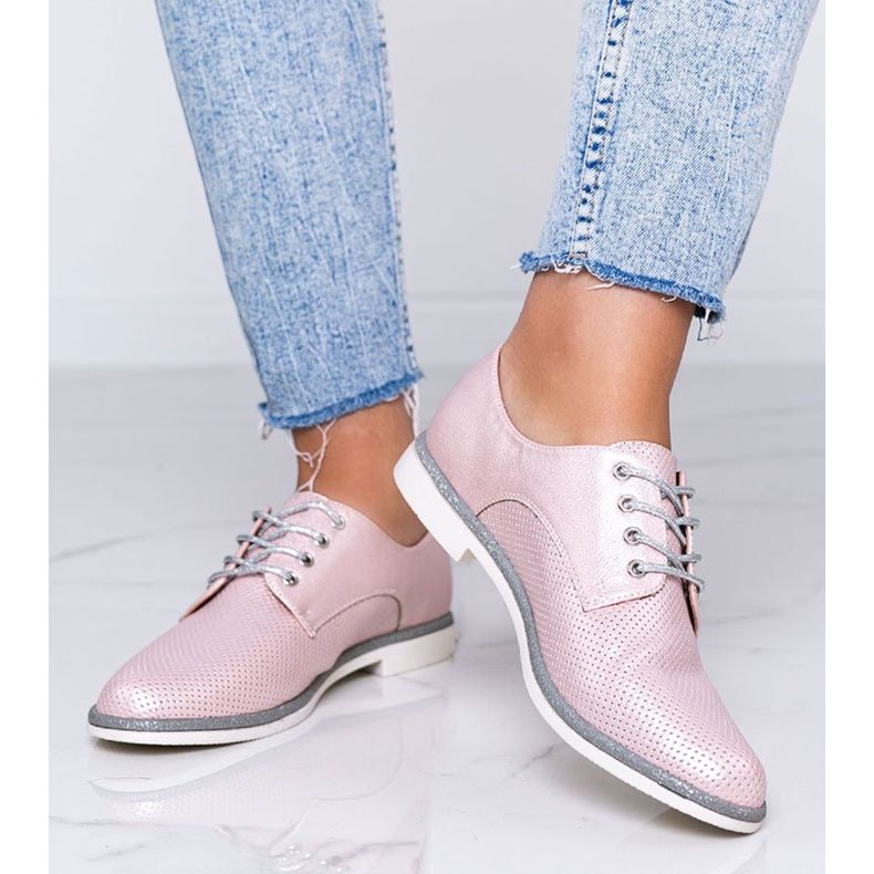 Chaussures ajourées brillantes Kyoto roses 1