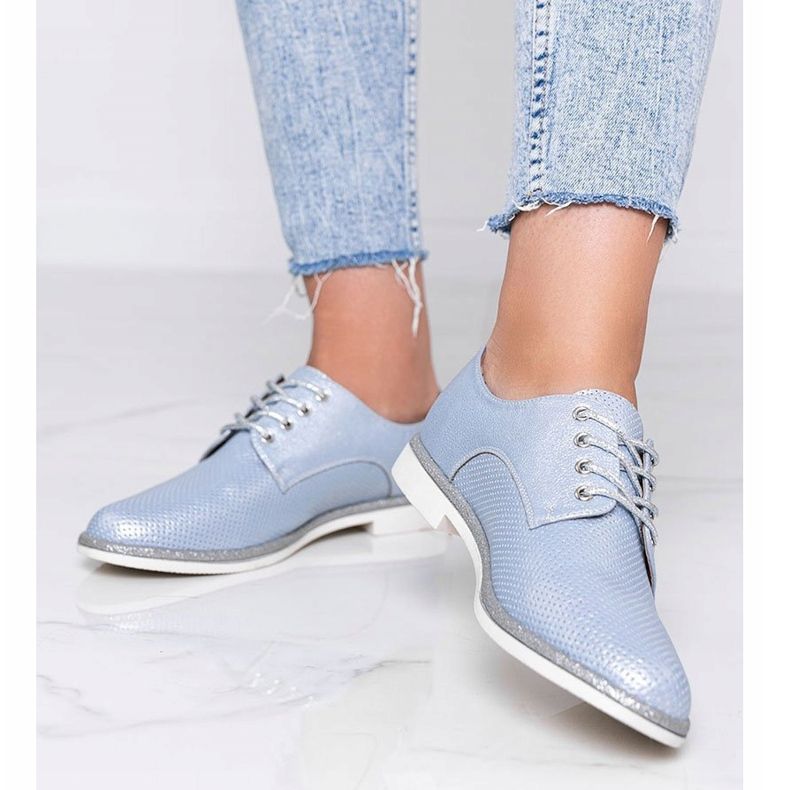 Chaussures ajourées Kyoto brillantes bleues 1