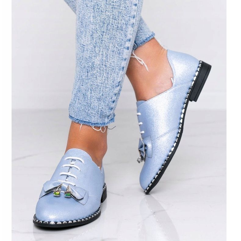 Chaussures bleues brillantes avec un nœud Lost Stars 1