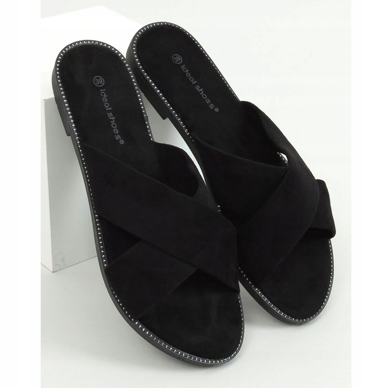 Noir Chaussons croisés pour femmes 5143 Noir 1