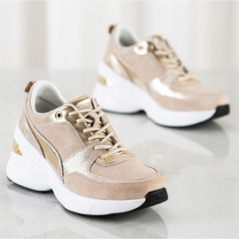 Filippo Baskets compensées en cuir beige 3