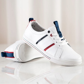 Filippo Chaussures de sport classiques en cuir blanc 1