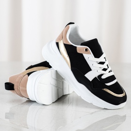 SHELOVET Baskets élégantes avec maille noir 1