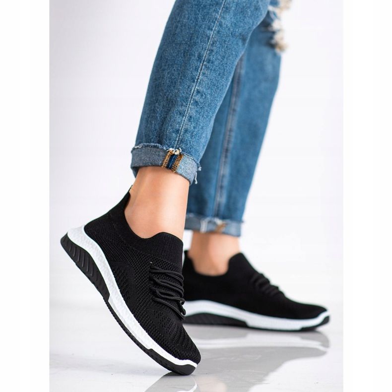 Camo Baskets noires ajourées le noir 1