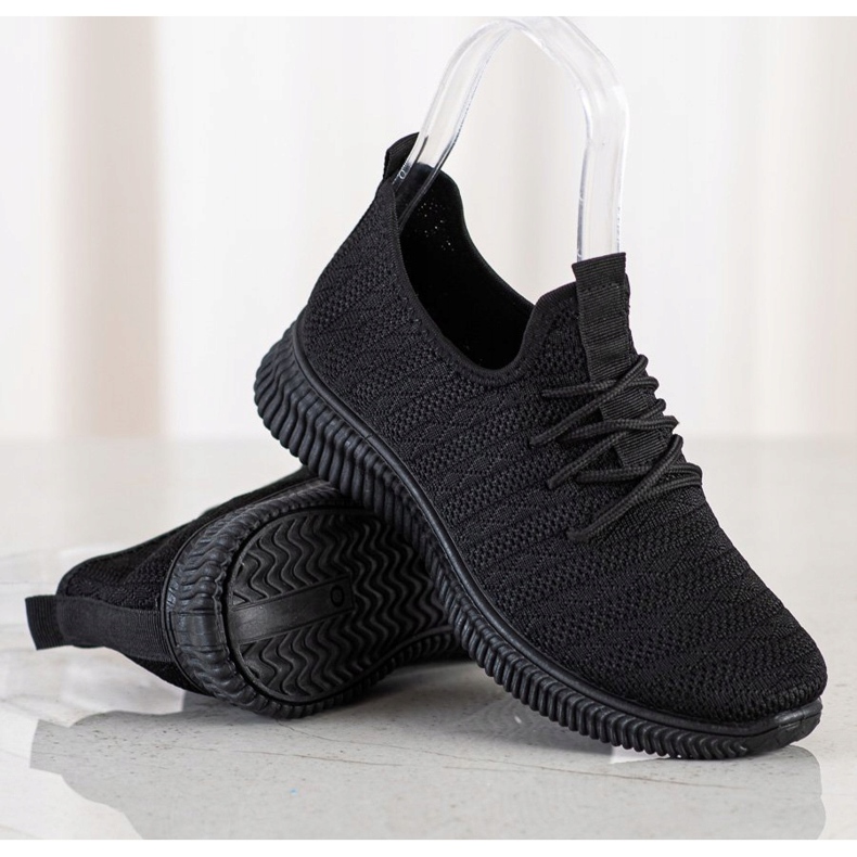 SHELOVET Chaussures de sport légères en textile noir 1