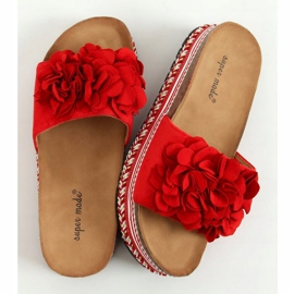 Tongs à fleurs rouge 9602 Rouge 1