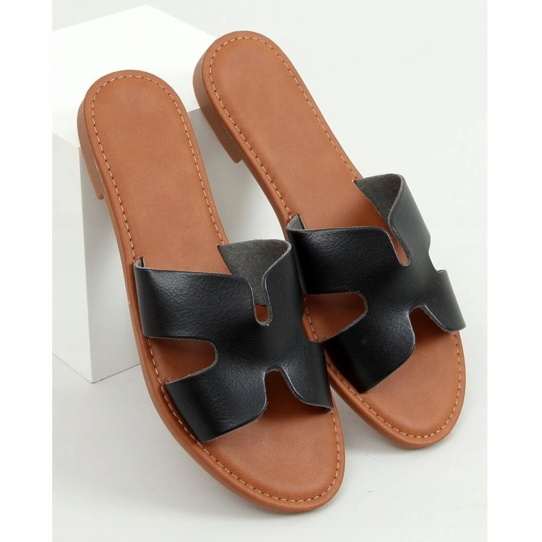 Pantoufles noires pour femmes 55-2 Noir le noir 1