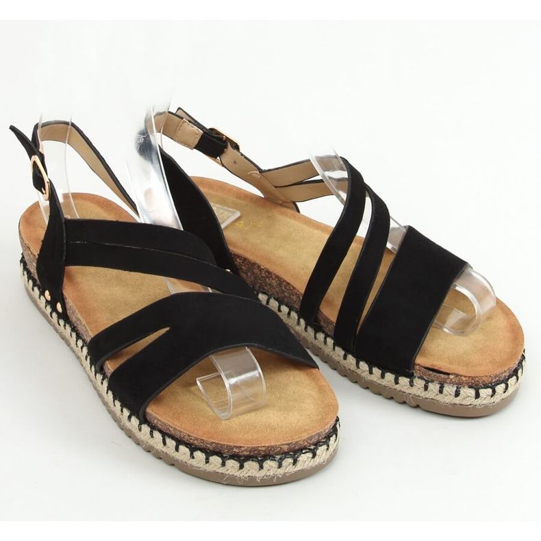 Sandales Espadrilles Boho Noir FD002 Noir 1