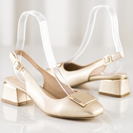 Filippo Escarpins dorés avec cuir écologique d'or 1 Filippo Escarpins dorés avec cuir écologique d'or 1