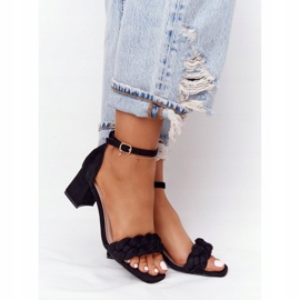 PS1 Sandales à talons en daim noir Long Island le noir 3
