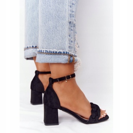 PS1 Sandales à talons en daim noir Long Island le noir 1