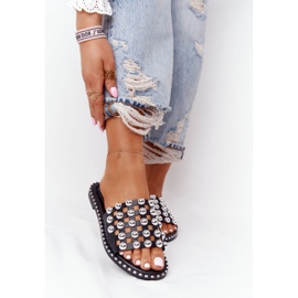 PS1 Chaussons En Cuir Ajouré Avec Strass Noir Alana le noir 1