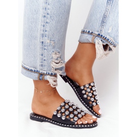 PS1 Chaussons En Cuir Ajouré Avec Strass Noir Alana 2