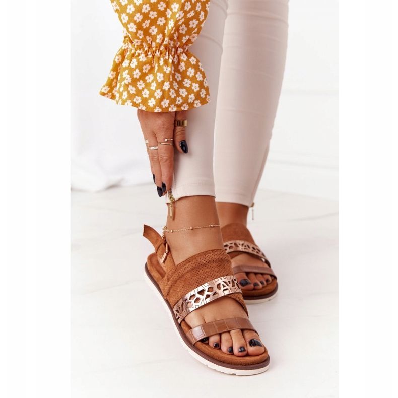 EVE Sandales Daim Femme Camel Asturias brun 1