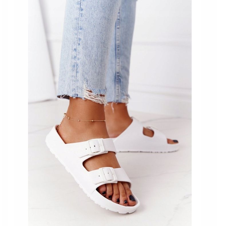 NEWS Pantoufles En Caoutchouc Stacy Blanches Pour Femmes 2