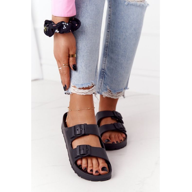 NEWS Pantoufles En Caoutchouc Stacy Noir Pour Femmes le noir 2