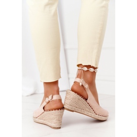 PG1 Sandales compensées beiges avec tressé beige Las Palomas 2