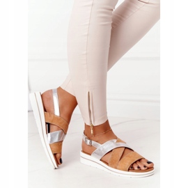 Sandales en daim Sergio Leone SK039 Beige et Argent 4