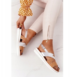 Sandales en daim Sergio Leone SK039 Beige et Argent 6