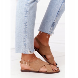 Sandales en Daim Sergio Leone SK060 Beige 3